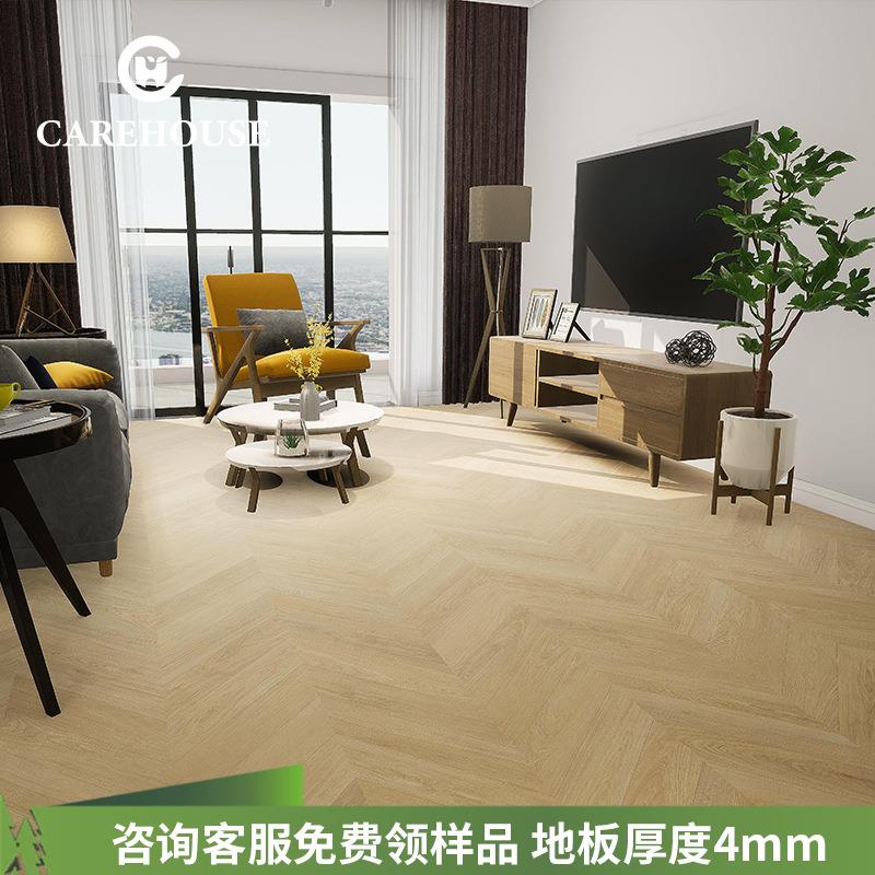 厂家SPC锁扣石晶鱼骨拼地板酒店家用卧室公寓客厅翻新PVC地板