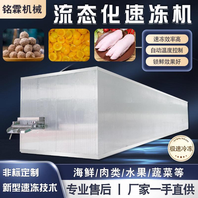 商用牛肉烤串肉串不锈钢冷冻冰柜鱿鱼大虾极速流态化速冻机设备