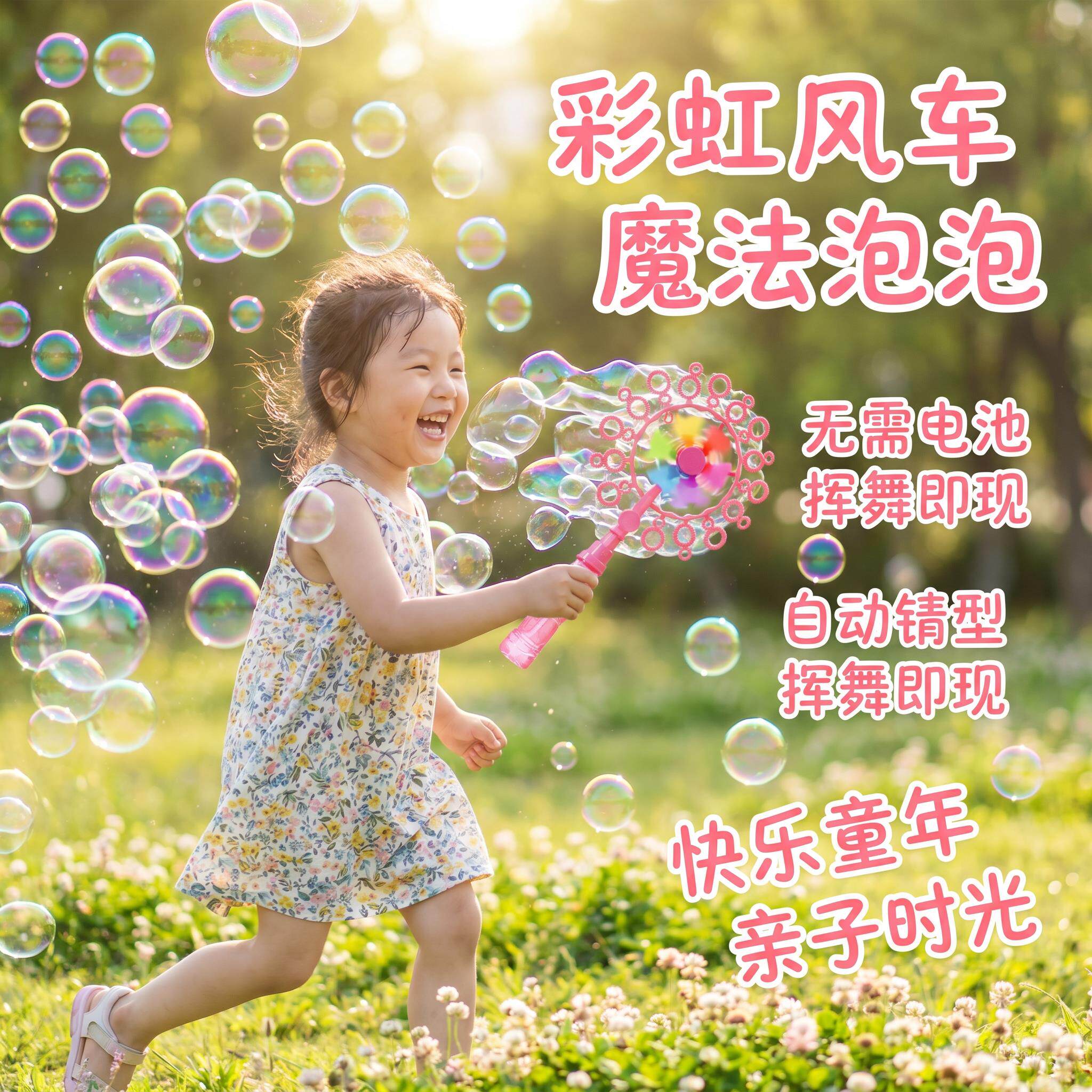 风车泡泡棒儿童户外手持宝宝吹泡泡玩具带水安全无毒大号工具摆摊