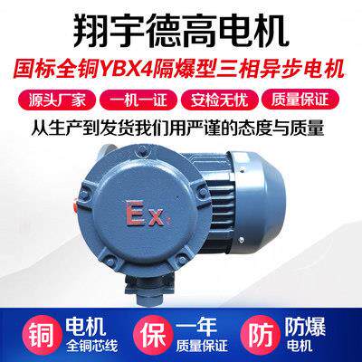 防爆变频马达YBX3/4国标大功率隔爆型三相380v铜线节能减速马达