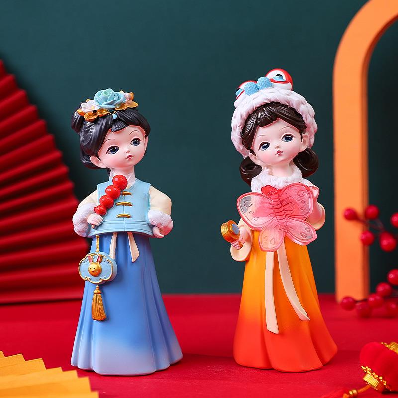 秋装B143新品古蜜装汉服盛世芳华女生手办公仔摆冬件送闺桌面饰小