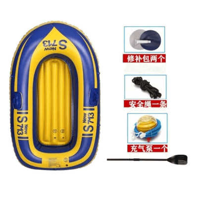 厚双人皮划艇铺渔船冲锋舟橡皮艇加厚耐磨钓鱼船2/3/4人充气船