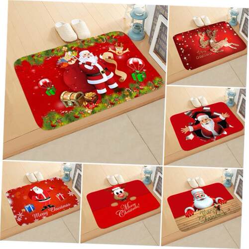 Santa Claus Christmas Mat Outdoor Carpet Merry Christmas