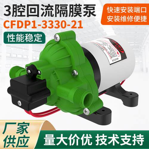 三腔隔膜泵高压自吸隔膜房车游艇生活供水增压抽水泵10.6升厂家