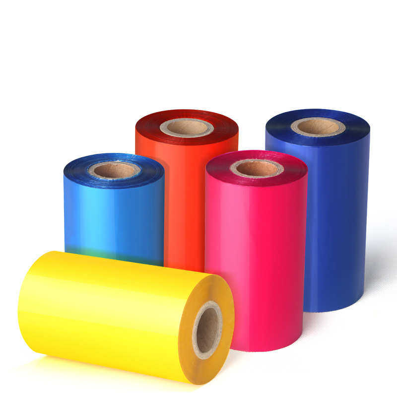 彩色铜版纸碳带标签条码打印机色带耐刮擦热转印不干胶打印碳带卷