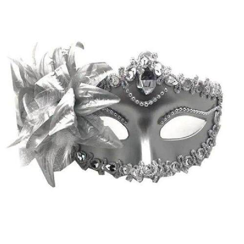 Black Gold Skull Metal Mask Halloween Rhinestone Half Face