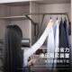 缩柜下拉式 晾衣杆室阳台缓冲静音挂内衣杆衣橱衣收纳架升降伸黑色