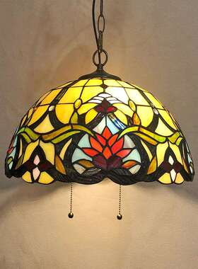 汇璟蒂凡尼现代简约巴洛克40cm双灯头吊灯客厅卧室酒店玫瑰花吊灯