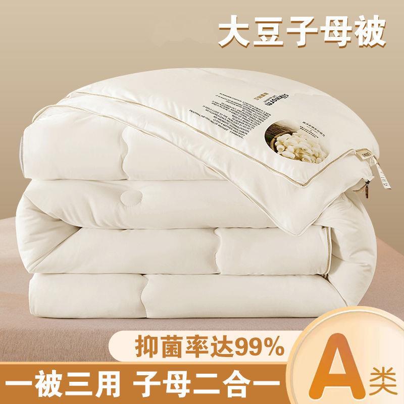 大豆子厂家直供母二合一拉链款春厚秋被四季通被宿舍被芯子冬被加