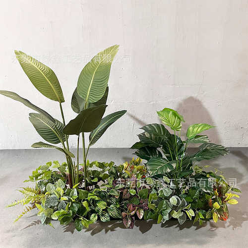 仿真绿植花箱造景植物假绿植花槽摆件商场隔断景观仿生花组合装饰