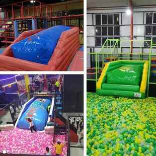 充气弹射飞人反贪风暴蹦床弹跳飞人百万海洋球池防护气垫抖音同款