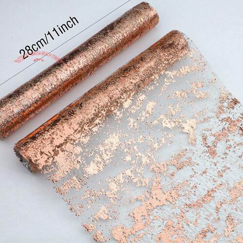 Rose Gold Thin Mesh Table Runner Glitter Sequin Metallic