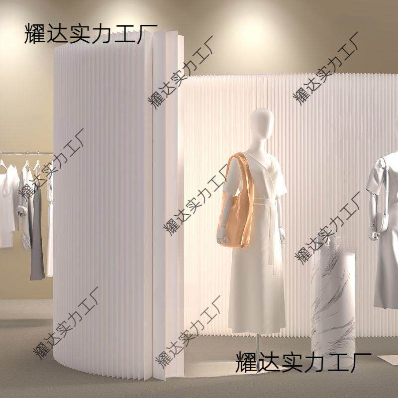 一墙纸隔白色纸墙屏风办公室分隔板可折叠屏风挡板直播间背景道具