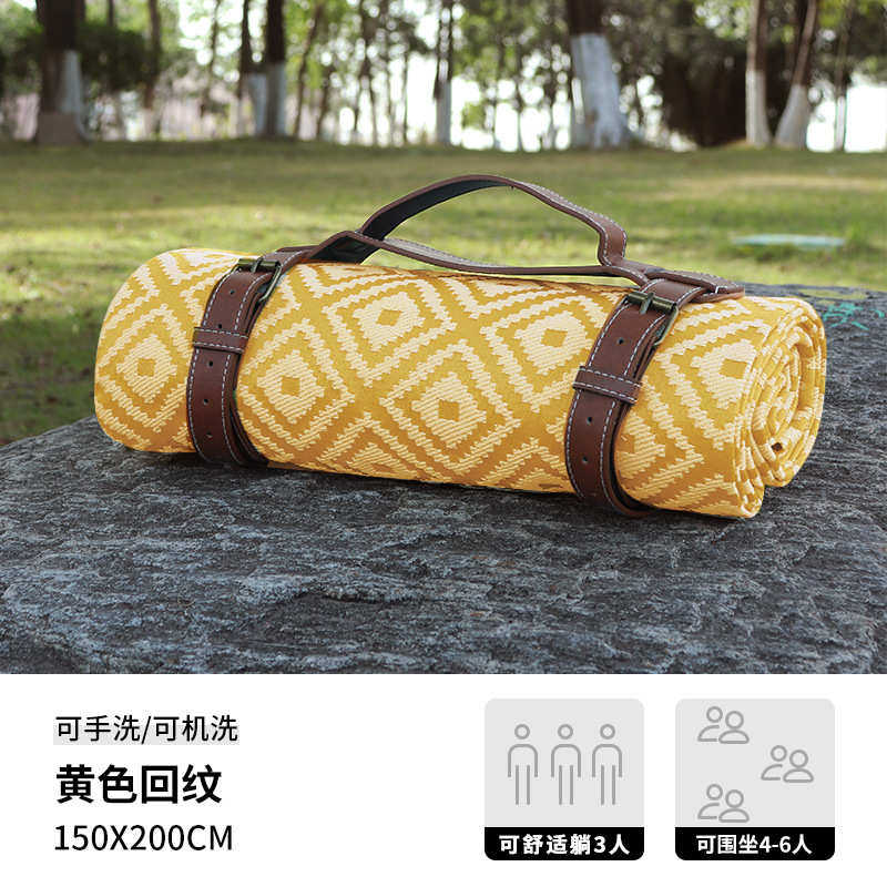 手提便携野餐防潮垫垫野炊布野营露营春游回纹野餐坐垫户外郊游
