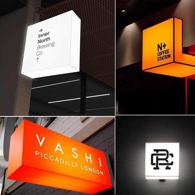 克力转角灯箱发795光字门牌户外亚墙式le门d头圆弧形半圆挂广告招