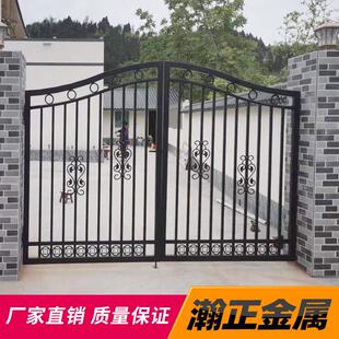 铁艺大门庭院门别墅乡农村社区家用院子围墙对开入户双门大铁门