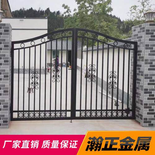 铁艺大门庭院门别墅乡农村社区家用院子围墙对开入户双门大铁门