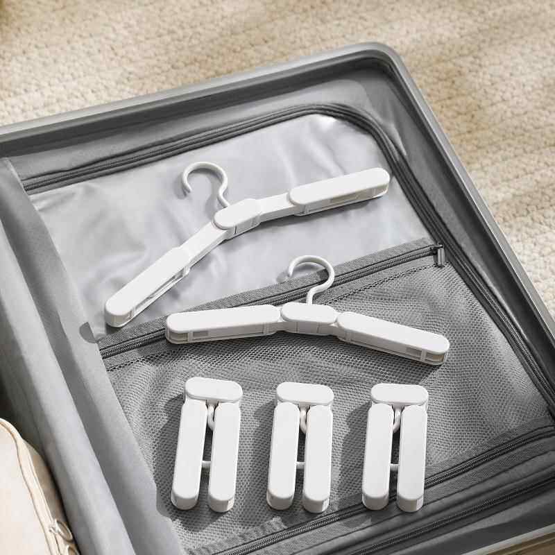 折叠衣架多功能晾衣架出差便携防滑加粗款无痕旅行衣架带夹子