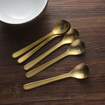 304 stainless steel gold teaspoon coffee mixing spoon