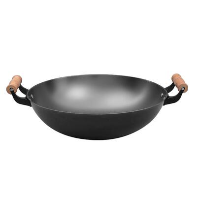 正品典匠 生铁炒锅铸锅加深无涂层铁老式双耳40 圆底大铁锅家用炒
