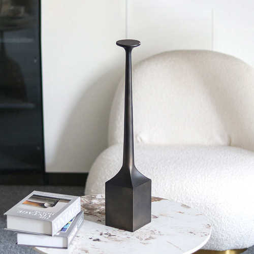 美式乡村复古高脚烛台装饰摆件仿古餐桌蜡烛台底座样板房酒店饰品