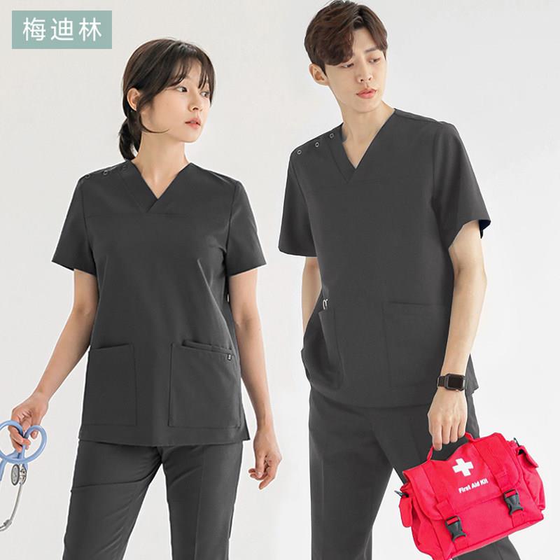韩国梅迪林长袖刷手服 医美宠物医院男女通用高密度涤纶护士服