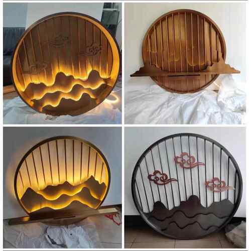 栅格屏风定制不锈钢客厅隔断玫瑰金镂空雕花格玄关金属假山背景墙