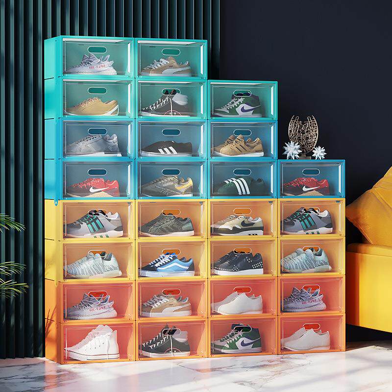 20个装鞋盒鞋子收纳盒透明塑料加厚鞋架抽屉式宿舍省空间鞋柜