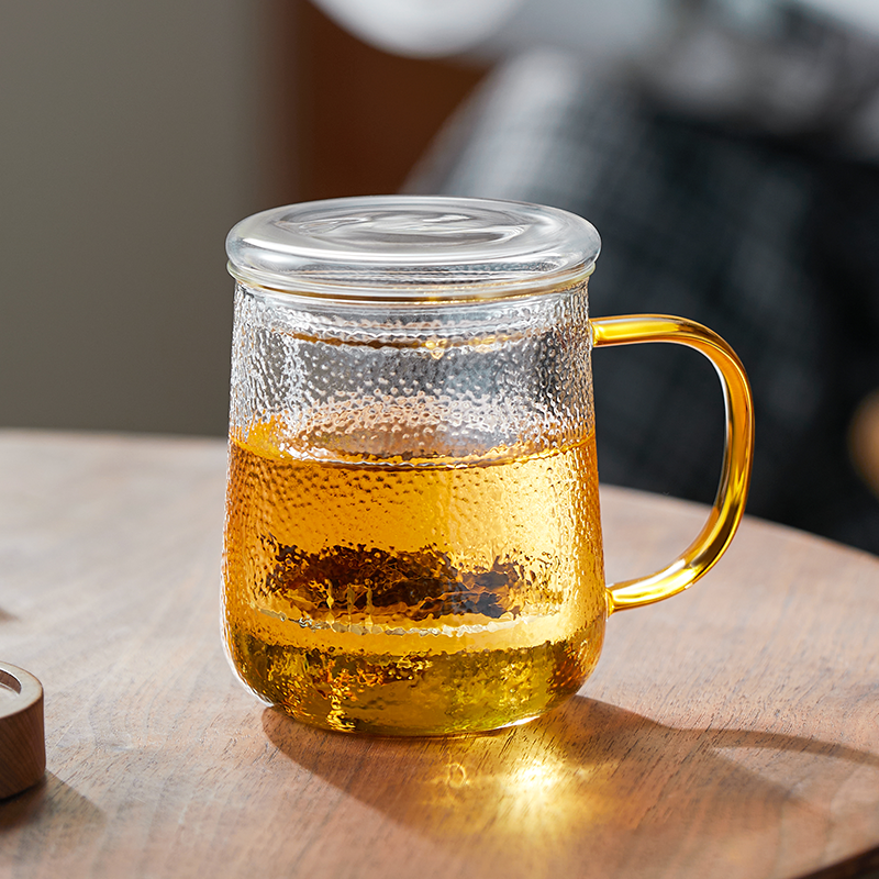 2025新款玻璃泡茶杯加厚耐高温家用喝水杯办公室个人专用过滤茶杯
