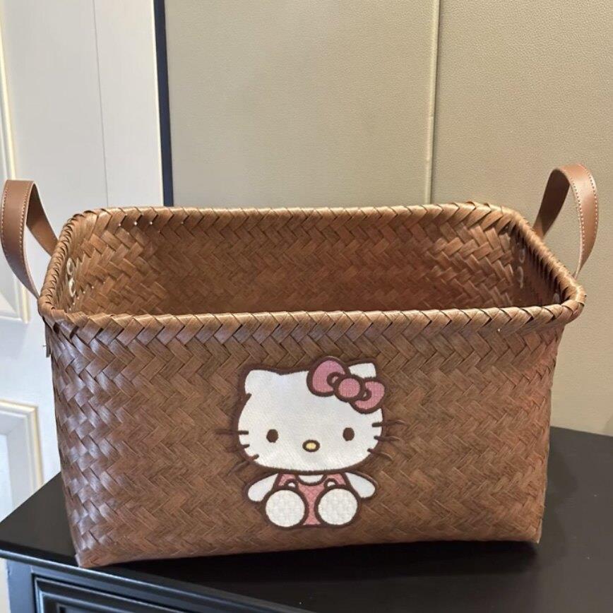 hellokitty收纳筐美式覆古高级脏衣篮彷藤编脏衣篓收纳神器省空间