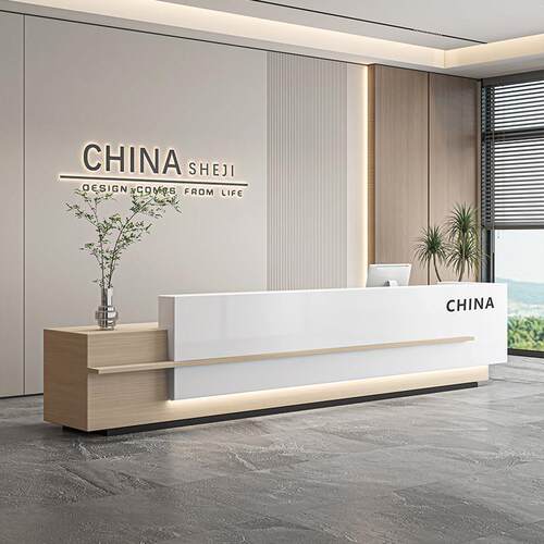 烤漆物业医美美容院办公室公司酒店大厅民宿吧台前台桌接待收银柜