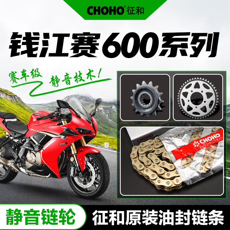 钱江QJMOTOR赛600/追600/骁600静音套链大小牙盘链轮征和油封链条