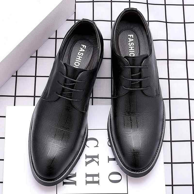 正品02新郎结婚礼内增高韩版鞋春天2英伦商务5休闲皮鞋男士配西装