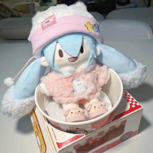 初音樱fufu15cm20cm雪fufu棉花娃娃miku毛绒公仔玩偶可换套装娃