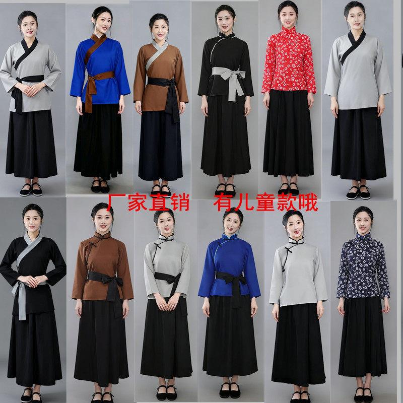 老太婆古装汉服女村民老奶奶衣服古代老人长裙套装老婆婆丫鬟服装