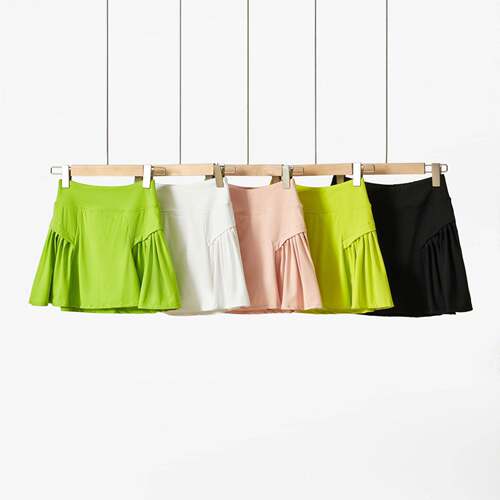 Women's sports pleated yoga fitness shorts running anti