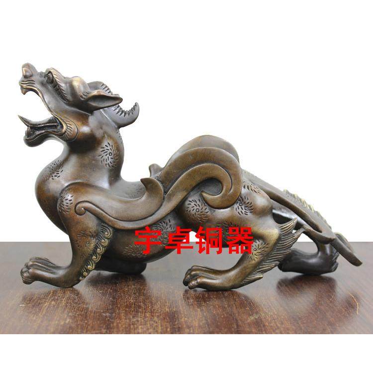 宇卓铜器 纯铜貔貅 黄梅花貔貅一对 家居装饰 工艺品 摆件