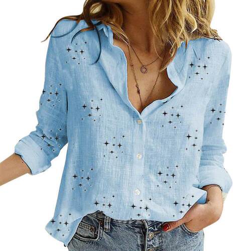 Women's shirt printed long sleeved top 女装衬衫印花长袖上衣