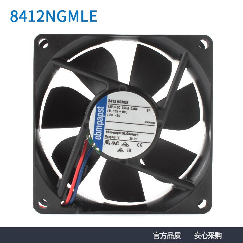 德国ebmpapst风扇8412NGMLE 8025 12V 0.9W静音精密设备散热风机