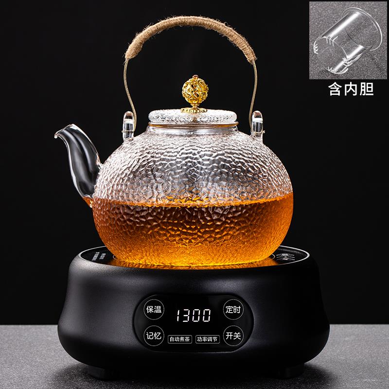提梁煮茶壶耐高温玻璃家用泡茶壶烧水壶茶具专用电陶炉煮茶器套装