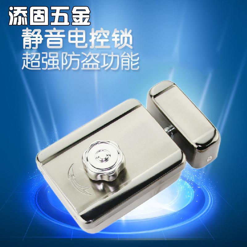 工厂铁拉丝加厚锁体静音电控锁楼宇对讲可视门锁门禁电子锁
