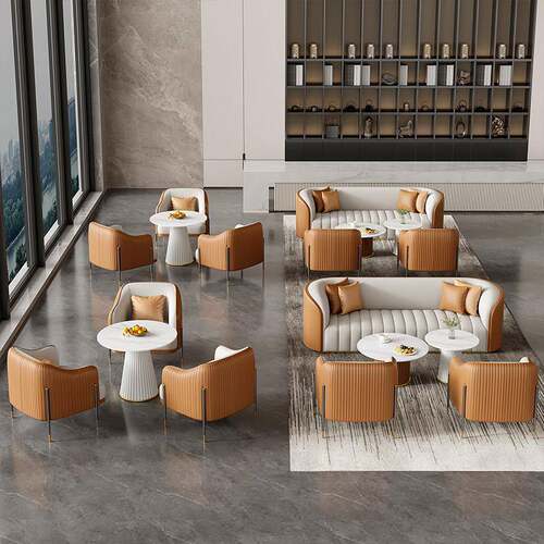 商务会客专用卡座酒店办公室休息沙发椅样品屋展示中心接待区洽谈