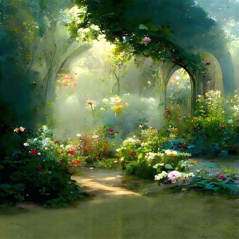 梦幻森林花园直播间背景布照相馆精灵儿童摄影魔法森系公主拍照背景
