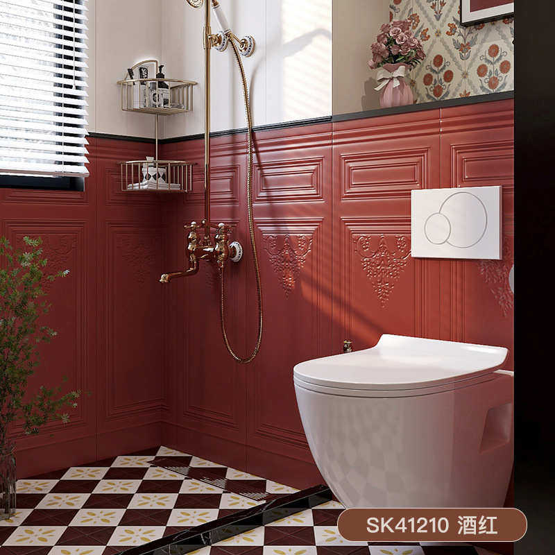 复古法式客餐厅护墙板400×1200凹凸厨房浴室阳台酒店民宿瓷砖,家装主材,瓷砖背景墙,淘宝优惠券,粉丝福利购,淘宝优惠卷