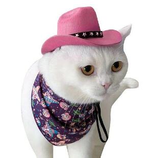 Cowboy Kitten Pet Costume Star Charm Headwear Hat Props