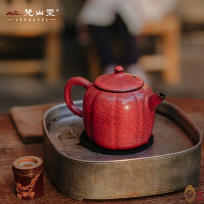 梵山堂小品壶泡茶壶 纯手工老岩泥 景德镇功夫茶具山楂红茶壶陶壶