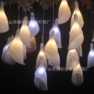 婚庆道具马蹄莲吊串暖光白光婚礼堂宴会厅吊顶装饰灯舞台发光摆件