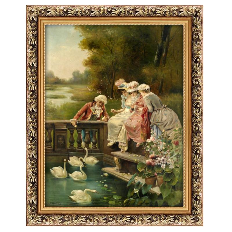 古饰典美人物装I147画女宫廷艺术宾酒店馆挂画卧室床头墙壁画厕所