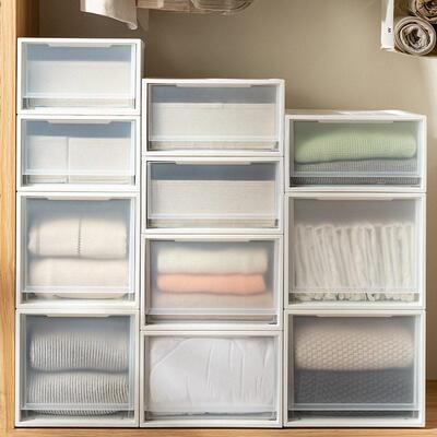 加厚抽屉式收纳柜塑胶收纳箱大号透明衣柜内衣服储物整理箱收纳盒