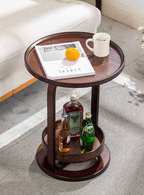 圆形沙发边几简约客厅小茶几移动家用置物架棋牌室茶水架角几矮桌